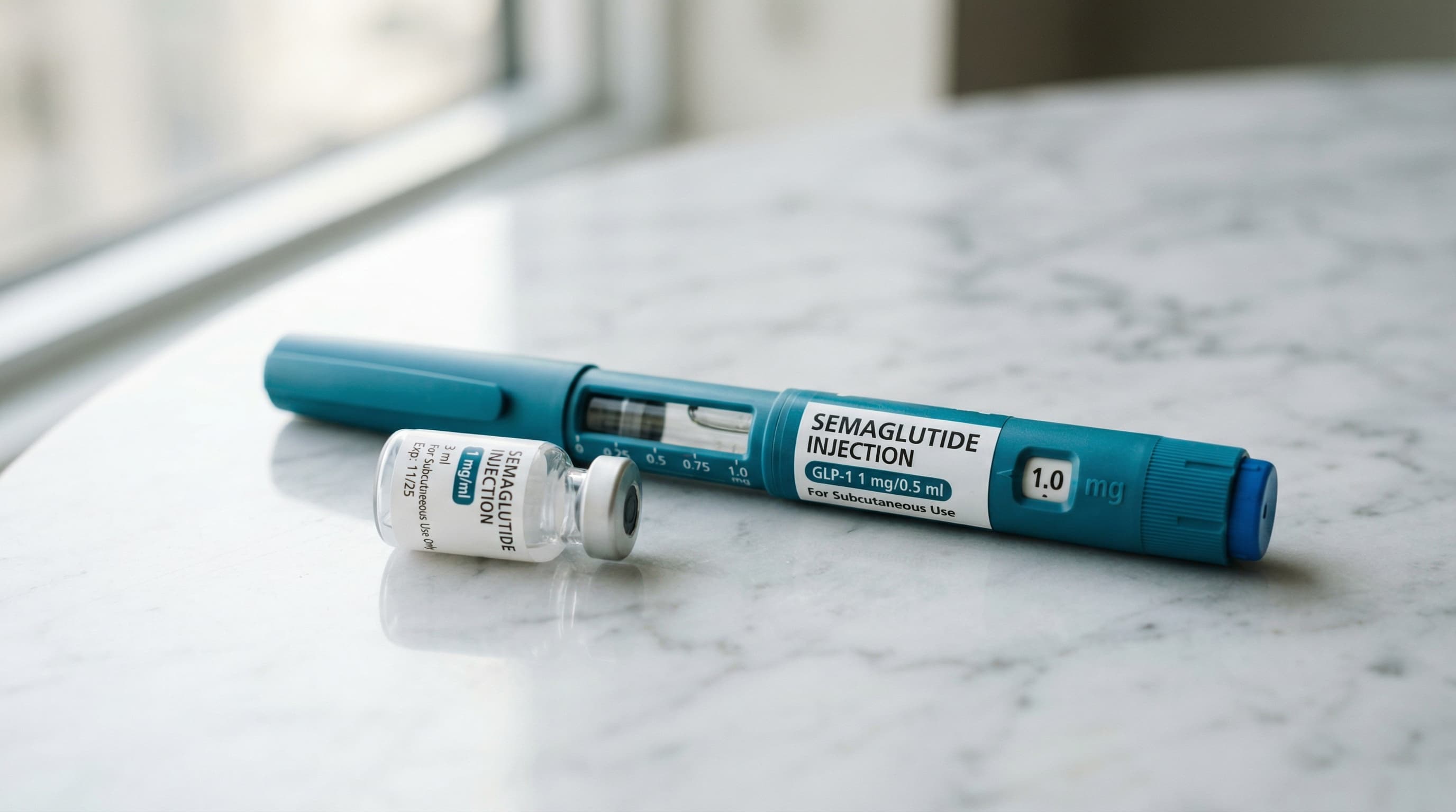 GLP-1 semaglutide injection pen and vial