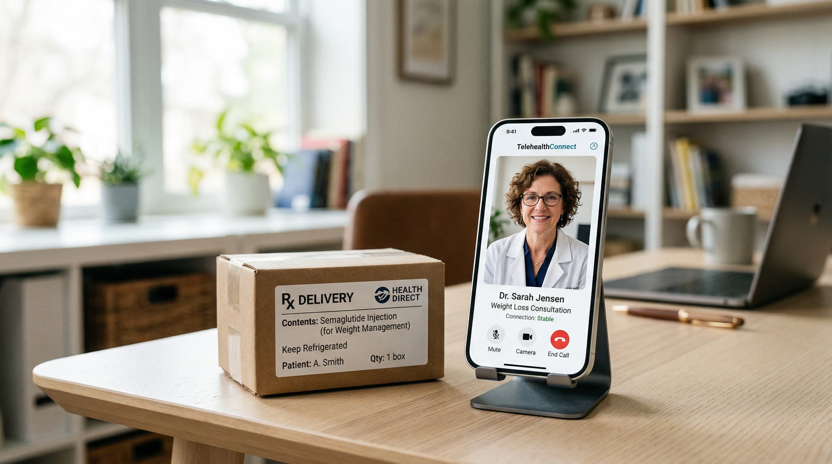Telehealth consultation and medication delivery for GLP-1 programs