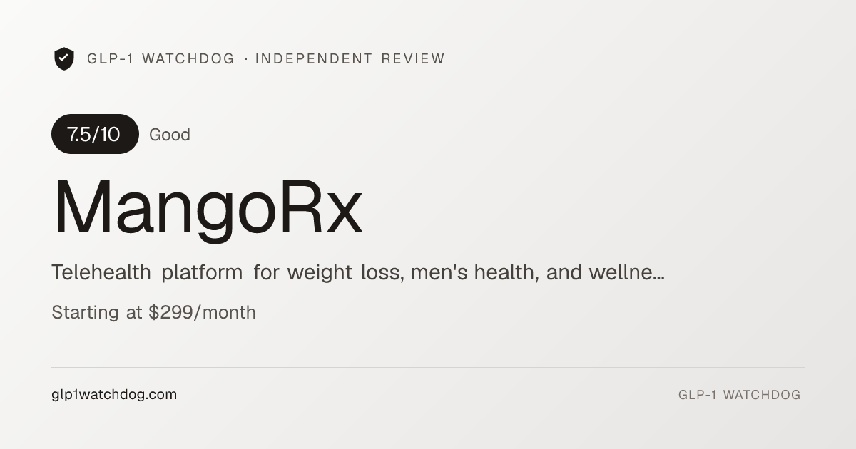 MangoRx Reviews 2026: $195/mo — 7.5/10 Verdict | GLP1 Watchdog